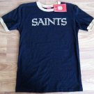NEW ORLEANS SAINTS T SHIRT YOUTH LARGE L RINGER NFL NWT LRG LG BLACK GOLD