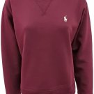 Polo Ralph Lauren Womens Fleece Pullover Sweatshirt WINE L DOUBLE KNIT crewneck