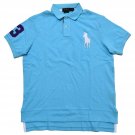 Polo Ralph Lauren Men's Custom Fit Mesh Big Pony Shirt Hammond Blue M Medium