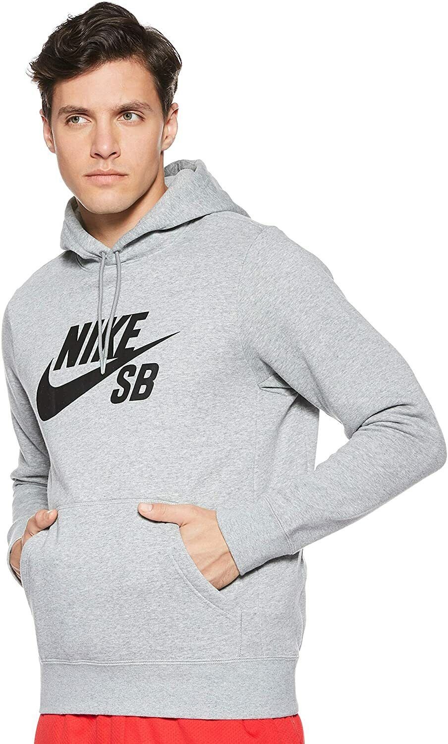 Nike Mens SB Icon Pull Over Essential Hoodie Grey Hooded AJ9733-063 XXL 2XL