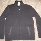 NEW PERRY ELLIS FULL Zip SHIRT TOP Jacket S SMALL SM BLACK $79.50 LONG SLEEVE