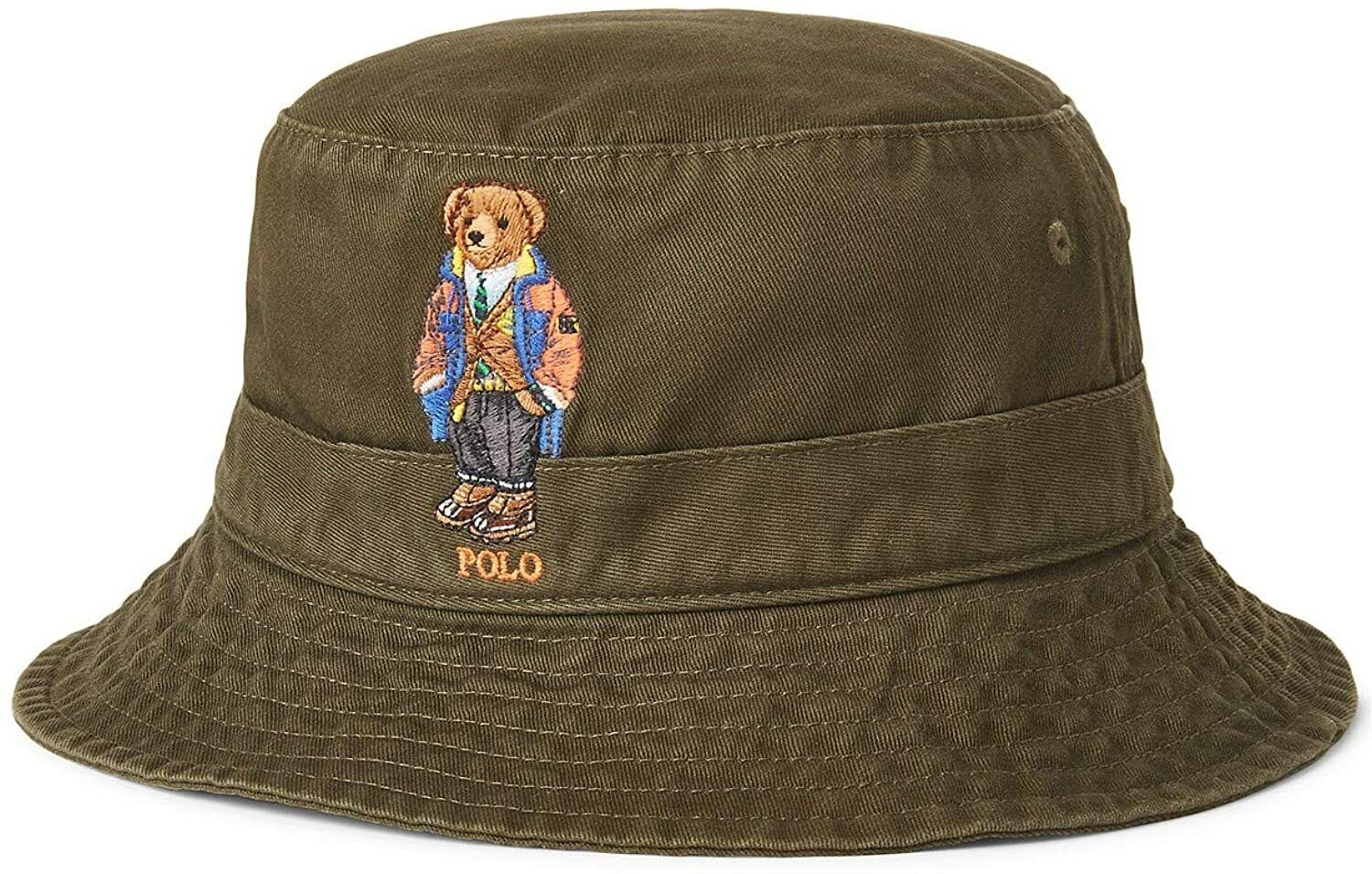 POLO RALPH LAUREN Polo WINTER Bear Bucket Adult Hat S/M Olive LIMITED EDITION