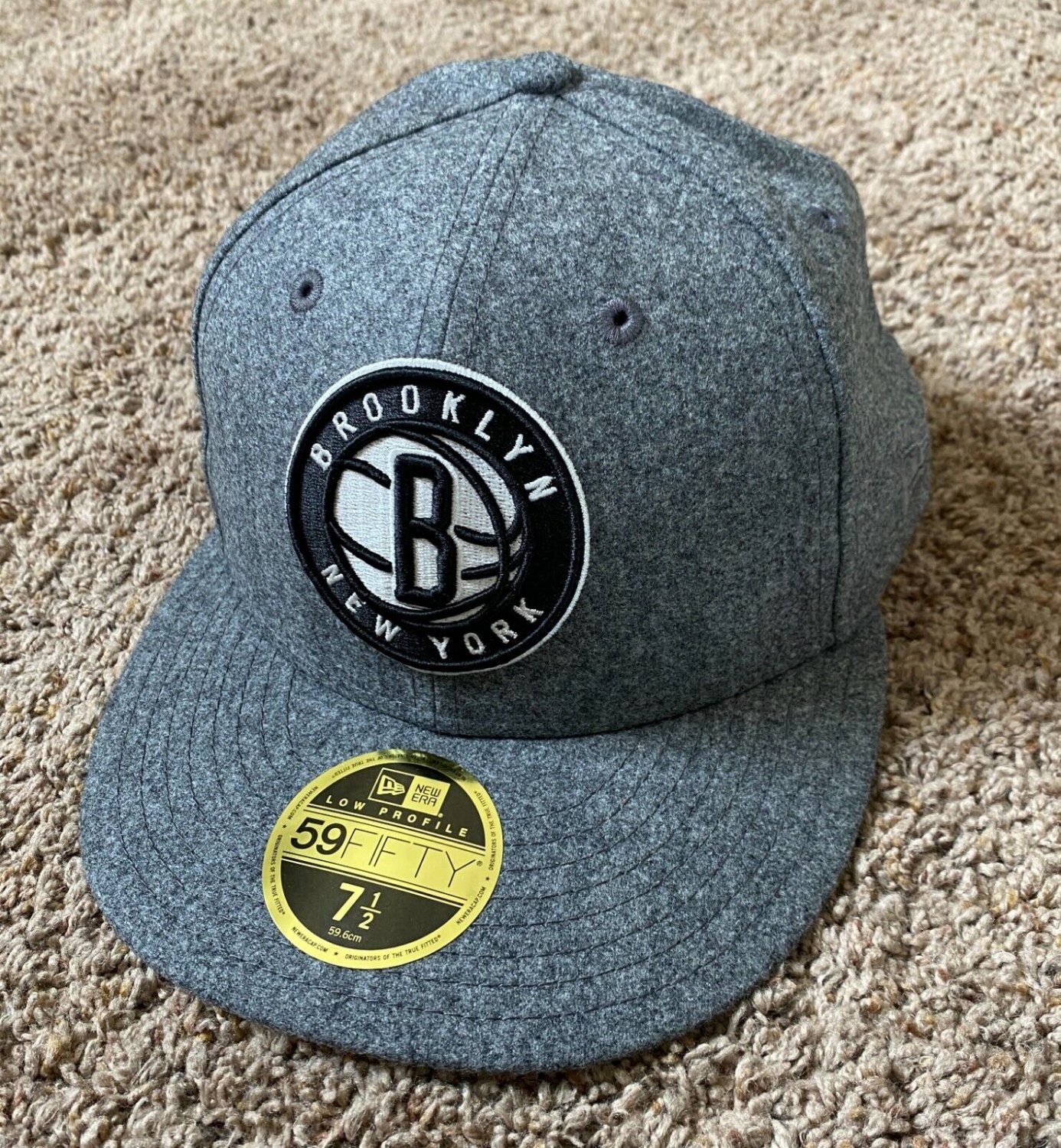 BROOKLYN NETS TODD SNYDER X NEW ERA 7 3/4 GREY NBA HAT CAP 59FIFTY LOW PROFILE