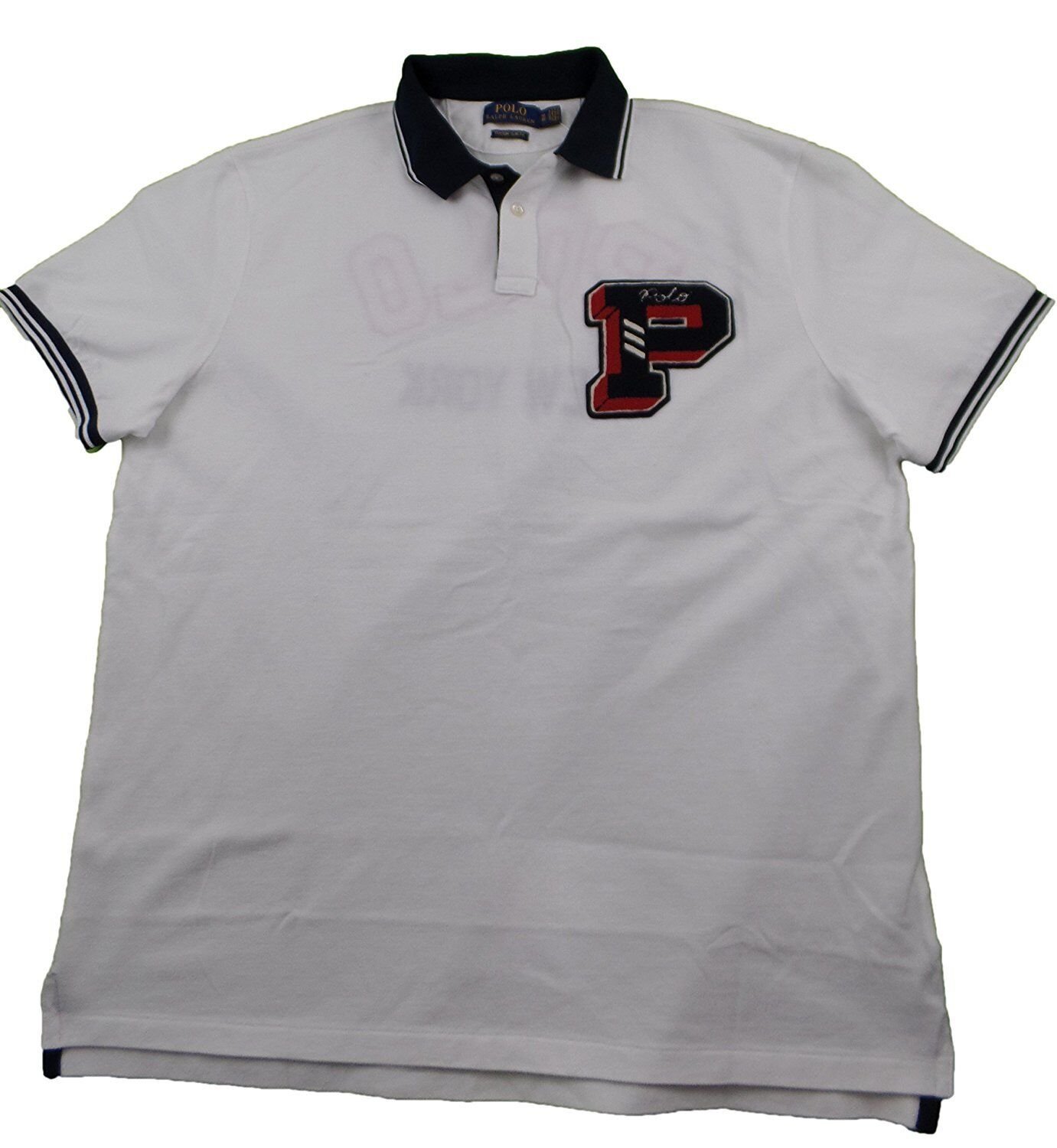 Polo Ralph Lauren Men's Custom Slim Fit Fashion Polo Shirt Ralph WHITE M Medium