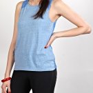 Vans Jae Jae Womens Blue Lace Back Knit TANK Top Skate Skulls Lace Casual M MD