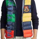 Polo Ralph Lauren Men's Packable Down Vest Size Large Multicolor Navy Yellow Red