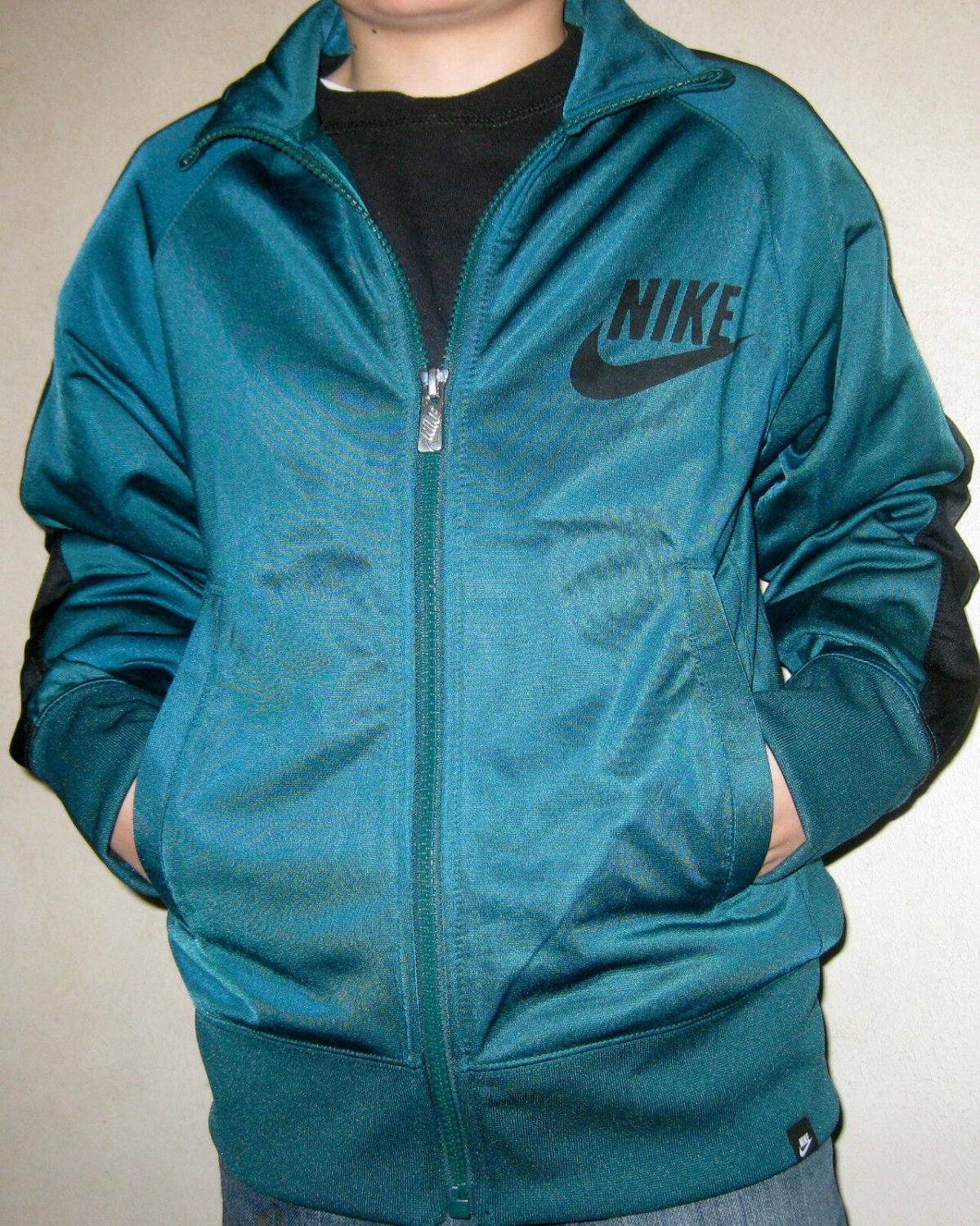 NIKE LIMITLESS KIDS TT TRACK TOP JACKET S SMALL SM GREEN BLACK FULL ZIP 531736