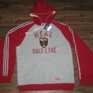 Adidas RSL Real Salt Lake HOODED SWEATSHIRT HOODIE HOODY TOP M MD RAGLAN HOOD