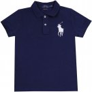 Ralph Lauren Women's Big Pony Skinny Fit Mesh Polo NAVY Shirt WHITE Pony Navy XS