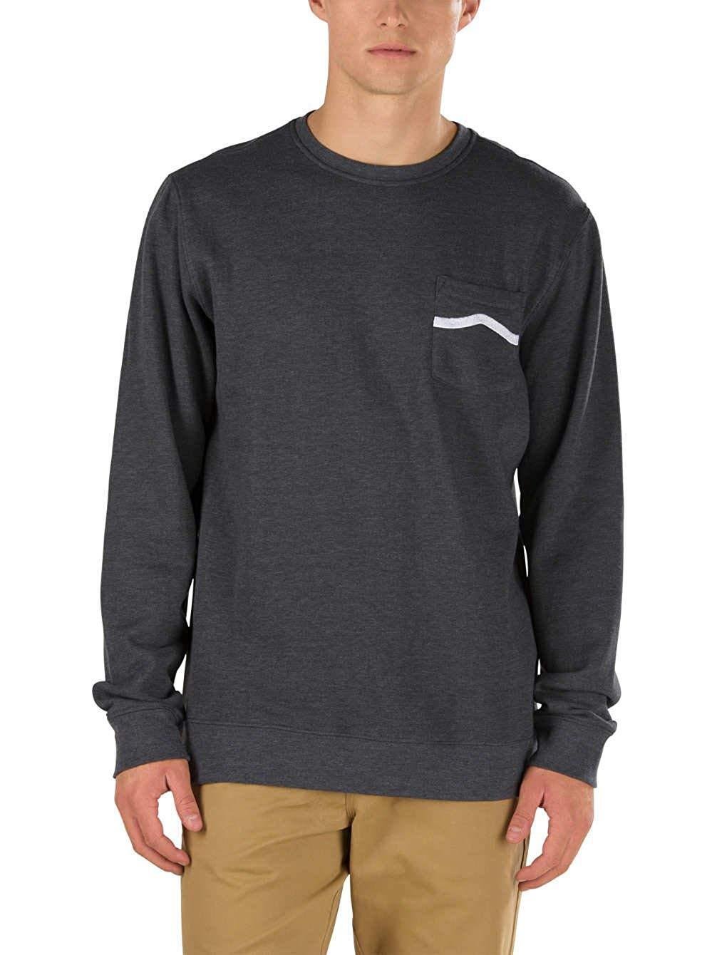 New Vans Men's Side Stripe Pullover Black Heather L Large