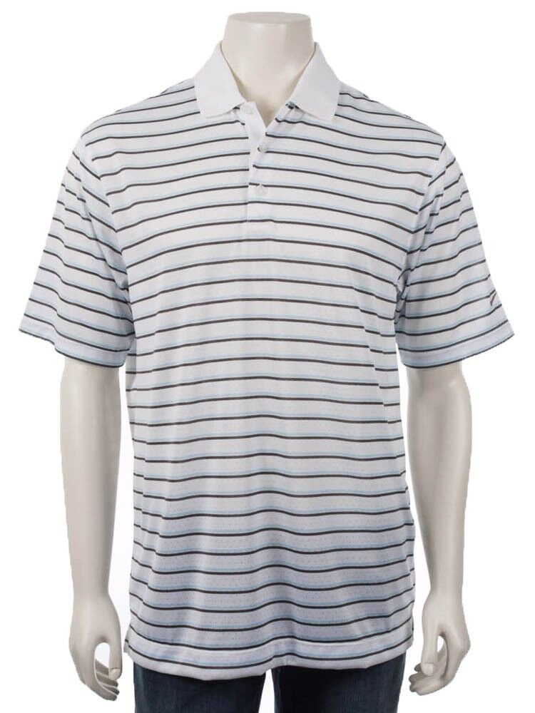 NEW MENS NIKE GOLF DRI DRY FIT BODY MAPPING WHITE STRIPE SHIRT XLARGE XL POLO
