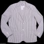 VINCE White Thin Black Blue Stripe SPORT COAT Casual Dress JACKET $395 NWT L LG