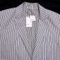 VINCE White Thin Black Blue Stripe SPORT COAT Casual Dress JACKET $395 NWT L LG