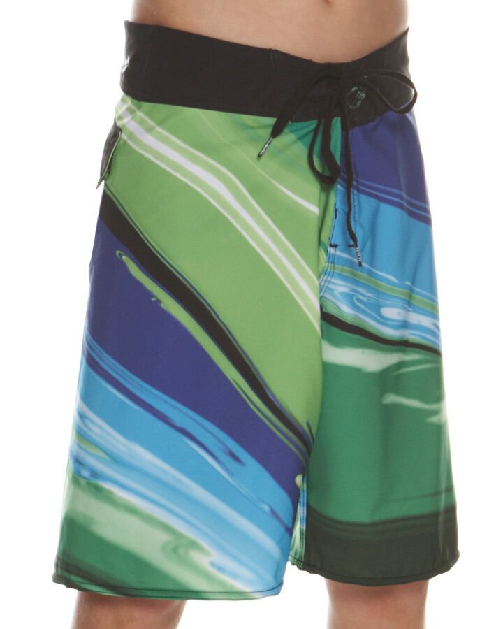 BILLABONG PLATINUM QUAD STRETCH SWIM TRUNKS BOARD SHORTS 32 SURF PAINT TRIP BLUE