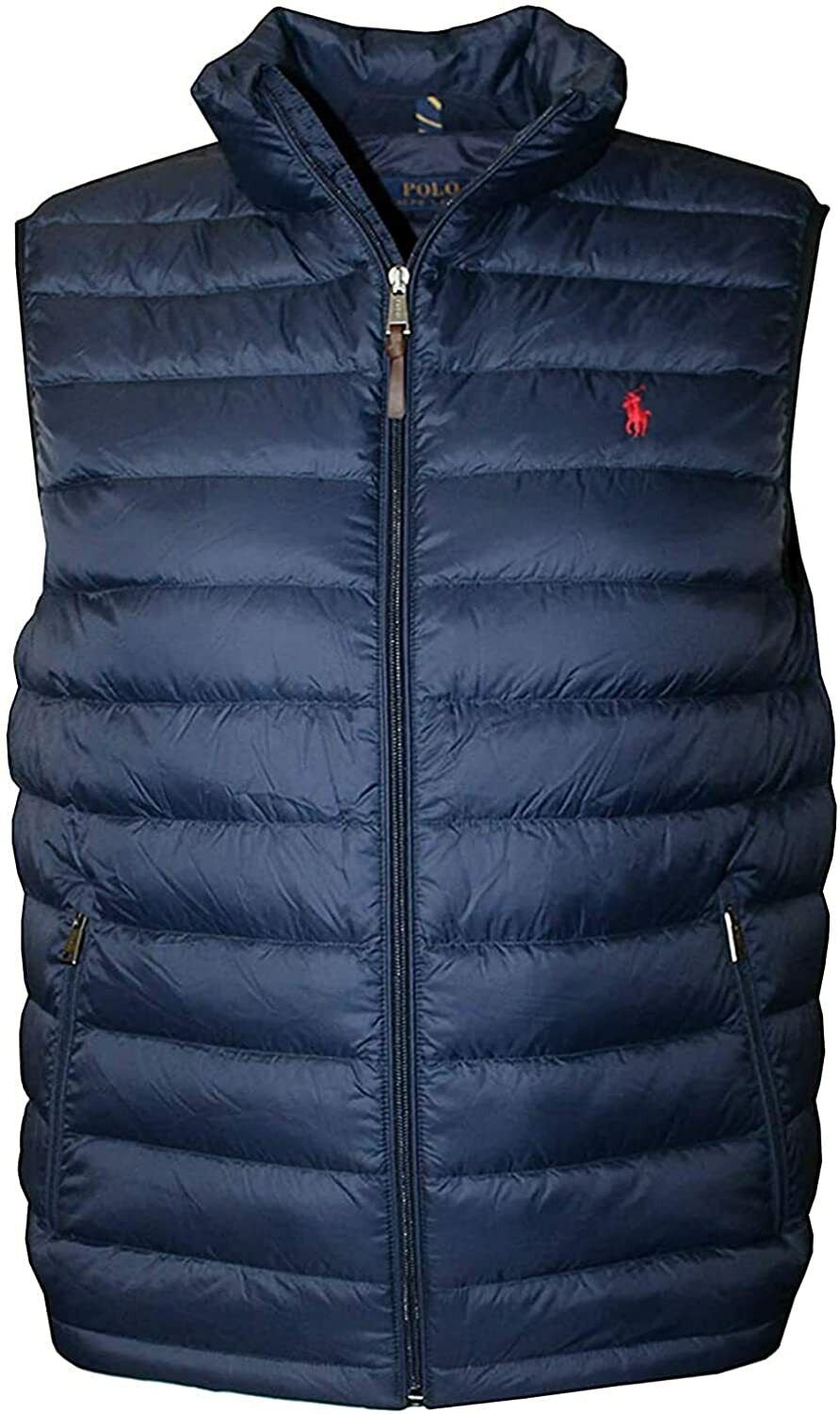 NEW Polo Ralph Lauren Men's Packable Down Vest JACKET XL AVIATOR NAVY BLUE NWT