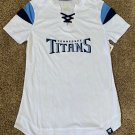 NFL Tennessee Titans Fanatics Branded Women's M Lace Up JERSEY T-Shirt White NEW