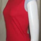 REEBOK SLEEVELESS HOODED T SHIRT RED WOMENS LADIES 100% COMBED COTTON NEW L TOP