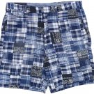 New RALPH LAUREN Polo Men's 9" Patchwork India Madras Plaid Shorts Indigo Multi