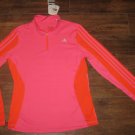 WOMENS ADIDAS RUNNING LONG SLEEVE 1/4 ZIP CLIMA ESS QZ TRACK TOP S M66375 PINK