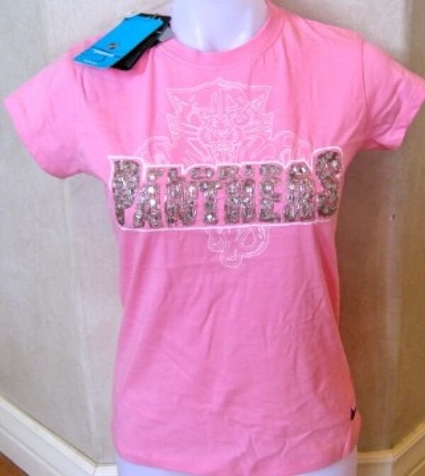 NEW FLORIDA PANTHERS NHL DAZZLE TEE WOMENS CAP SLEEVE FITTED T SHIRT MEDIUM MED