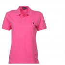 Polo Ralph Lauren Womens The CLASSIC Fit Mesh Polo Shirt Pink Pony Navy L