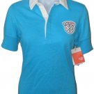 NIKE WOMENS RUGBY POLO SHIRT NSW WHITE AQUA TENNIS 409741 L LARGE LG LADIES