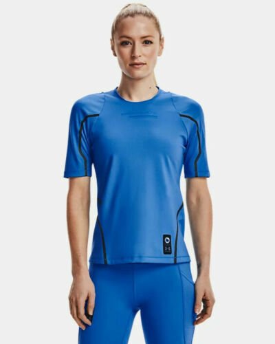 Under Armour Virgin Galactic RUSH Womens Short Sleeve Shirt Blue Size S M1359710