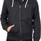 RALPH LAUREN Polo Classic Full-Zip Fleece Hooded Sweatshirt BLACK HEATHER NEW M