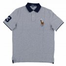 Polo Ralph Lauren Mens Classic Fit Big Colored Pony Polo Shirt Grey Htr S Small