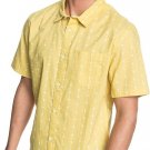 NEW Quiksilver Men's S M L XL Barbed Shirt Short Sleeve Woven YELLOW REGULAR FIT