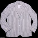VINCE White Thin Black Blue Stripe SPORT COAT Casual Dress JACKET $395 NWT M MED