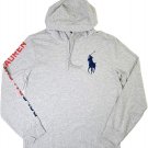 Polo Ralph Lauren Men's Long Sleeve Graphic Jersey Hoodie Grey hooded T shirt M