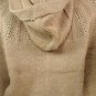 WOMENS BCBG MAX AZRIA SWEATER TAN CAMEL $180 BUTTON UP hooded 3/4 SLEEVE M MD