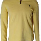 Polo Ralph Lauren Men's Half Zip French Rib Cotton Sweater Yellow S M new