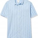 Quiksilver Men's S M Barbed Shirt Short Sleeve Woven LIGHT BLUE REGULAR FIT