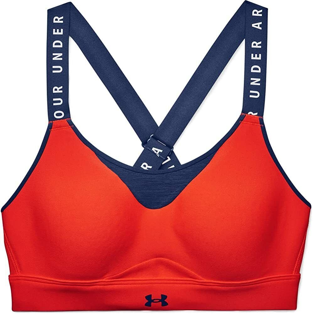 Under Armour Women's UA Infinity High Sports Bra 1351994 296 XS ORANGE BLUE