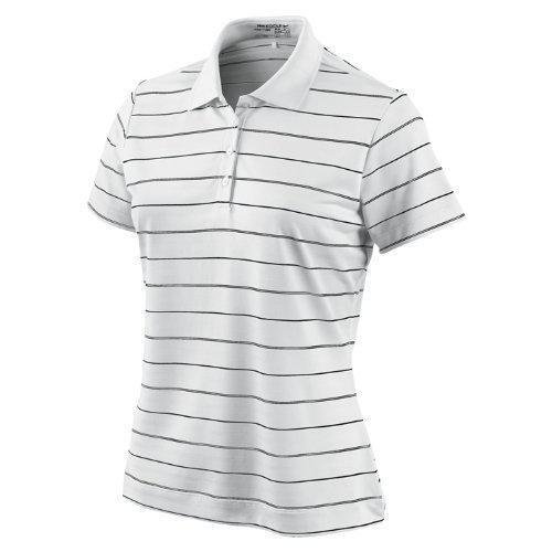 NIKE GOLF WOMENS TECH STRIPE POLO SHIRT DRI FIT XS X SMALL $50 WHITE BLACK