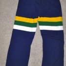 NBA SAND KNIT UTAH JAZZ GAME USED PANTS 32 JERSEY UNIFORM 1987 PURPLE #14 GREEN