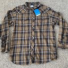 COLUMBIA SPORTSWEAR Vintage Hills LS Shirt Large BROWN BLUE Plaid 100% cotton
