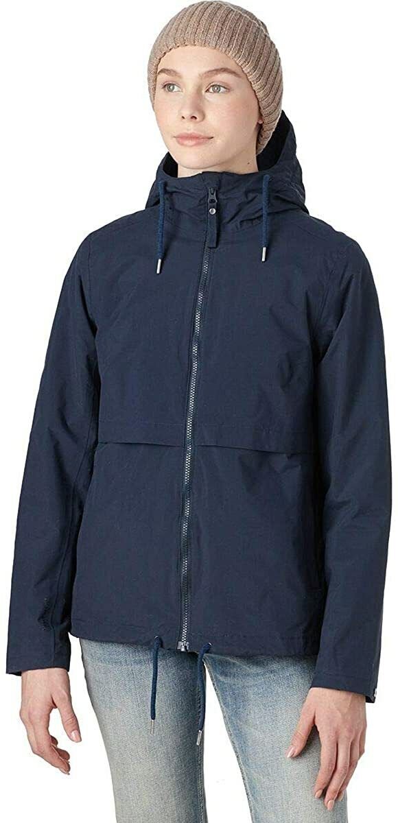 NEW Helly Hansen Evie Hooded Waterproof Rain Jacket Women's Navy Blue XS S M L