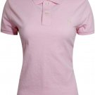 RALPH LAUREN Polo Skinny Fit Women Logo Polo T-Shirt PINK pony White XL