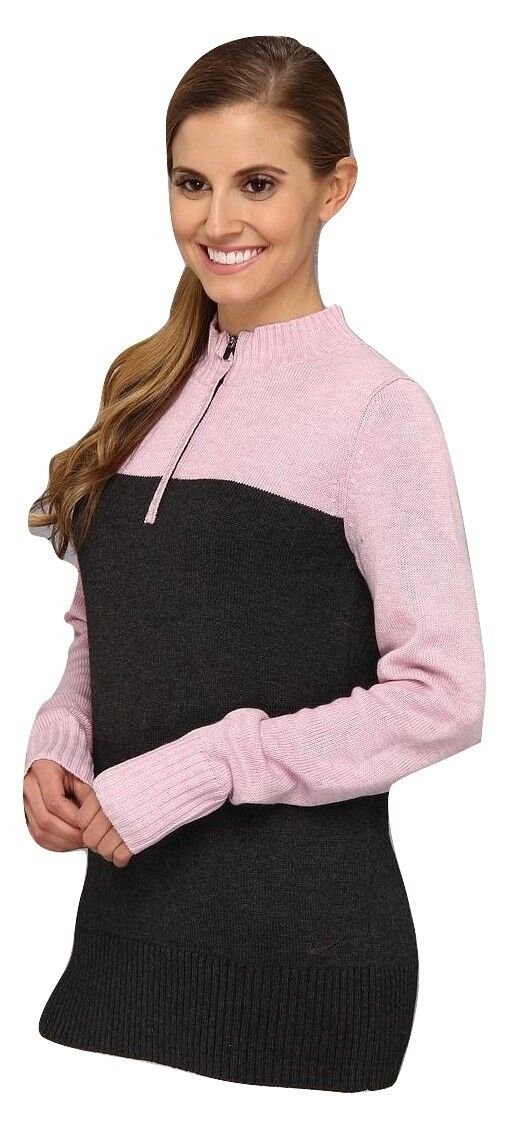 Nike Women's Heather Two Tone Sweater 542057 Wool Blend 1/2-Zip Mock Collar M MD