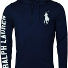 Polo Men's Lightweight Long Sleeve Embroidered Pony Graphic Jersey Hoodie navy