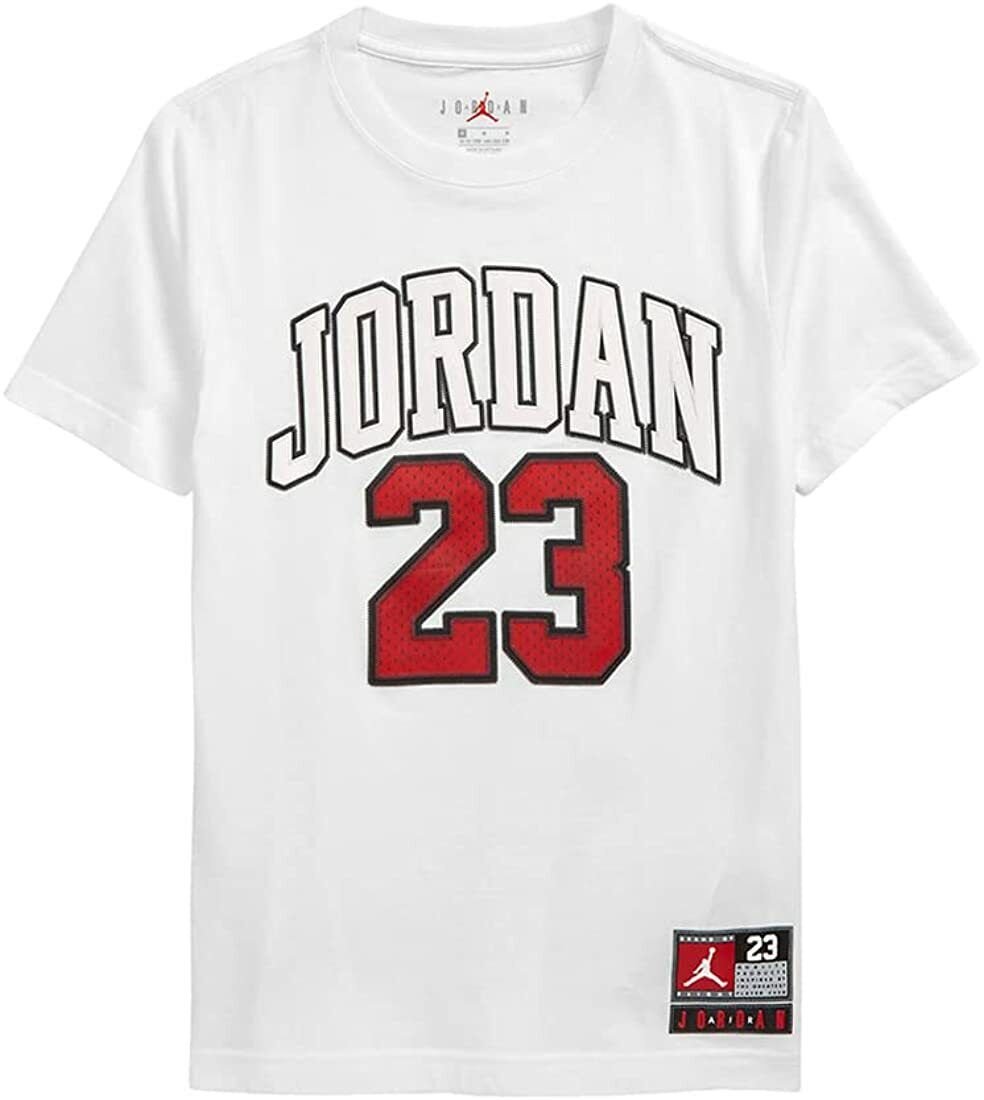 Jordan Practice Flight Boys Active T TEE Shirt Size L LARGE White/Red/Black #23