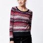 NEW VANS DARCA STRIPE PULLOVER SWEATER STRIPED SWEATSHIRT TOP WOMENS L LG LARGE