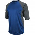 Majestic Youth S SM Featherweight Therma Base 3/4 Sleeve Tech Fleece BLUE GREY