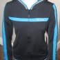 WOMENS BCBG MAX AZRIA BLACK AQUA L NEW $140 zip up TRAINING TOP JACKET BCN13355J