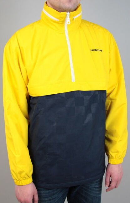 UMBRO PACKABLE HALF ZIP TRACK SMITHFIELD JACKET L LRG $70.00 60495U YELLOW BLUE