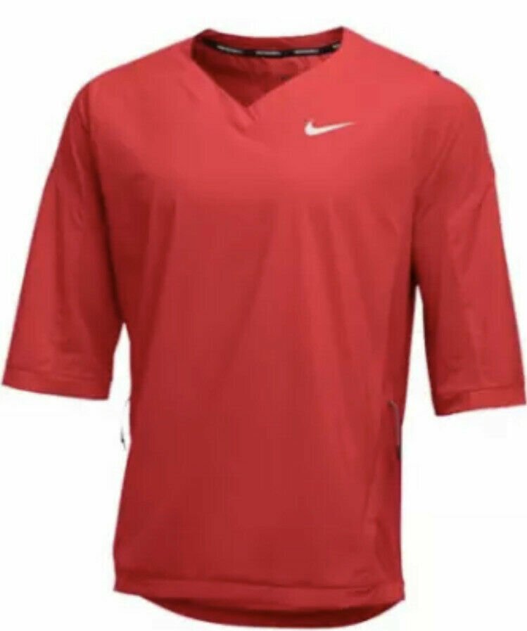 Nike Hot Baseball Jacket Short Sleeve Mens MEDIUM M 897383-657 NWT Red NEW