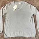NEW CUTTER AND & BUCK GREY V NECK LIGHT SWEATER  MODERN FIT MENS L GOLF MDS00006